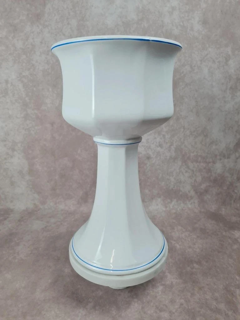 Cache-pot sobre pé em porcelana florida 🌿 Vintage anos 70 – photo 4